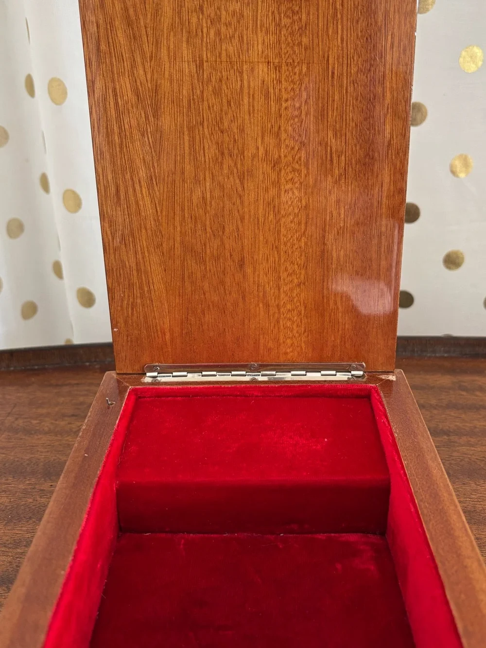 Vintage Deichart Music Jewelry Box O What a Beautiful Morning Red Velvet Lining